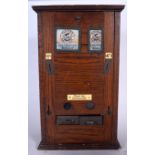 A WOODEN 'PLAYERS NAVY CUT' CIGARETTE VENDING MACHINE, circa 1930's, wooden body with two pull out