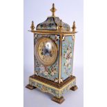 A LATE 19TH CENTURY FRENCH BRONZE CHAMPLEVÉ ENAMEL CLOCK Edward & Sons Belfast. 30 cm x 12 cm.