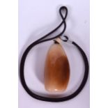 A CHINESE HARDSTONE NECKLACE, formed with a rock crystal toggle. Boulder 6.75 cm long.