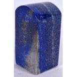 A CHINESE LAPIS LAZULI CARVED SEAL, of plain form. 4.7 cm long.