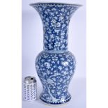 A LARGE 19TH CENTURY CHINESE BLUE AND WHITE YEN YEN VASE Kangxi style. 47 cm high.
