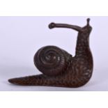 A BRONZE SCULPTURE IN THE FORM OF A SNAIL, unsigned. 7.25 cm wide.