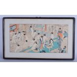 THREE EARLY 20TH CENTURY JAPANESE MEIJI PERIOD WOODBLOCK PRINTS of various forms and sizes. Largest