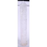 A LARGE ANTIQUE ROCK CRYSTAL OBELISK TYPE CARVING, formed with six sides. 64 cm high.