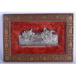 A RARE 19TH CENTURY RUSSIAN SILVER TROIKA PLAQUE possibly by Varvara Baladonova, within a period fr