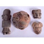 FOUR SOUTH AMERICAN ANTIQUITY FRAGMENTS. Largest 12 cm x 4.5 cm. (4)