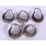 FIVE ANTIQUE EARRINGS, possibly Roman. (5)