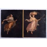 A COLLECTION OF TWELVE PRE RAPHAELITE OIL ON BOARDS desiccating mystical females in various pursuit