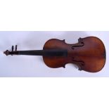 A VINTAGE EUROPEAN VIOLIN. 56 cm long.