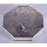 AN UNUSUAL ANTIQUE CONTINENTAL SILVER PUZZLE BOX the box only opening on a certain numeral. 5.2 oz.