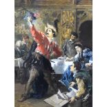 SIR JOHN GILBERT (1817-1897) FRAMED WATERCOLOUR, signed, Shakespeare scene from “The Taming Of The