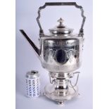 A LOVELY LARGE EDWARDIAN NEO CLASSICAL SILVER PLATED TEAPOT AND COVER with finely engraved foliage