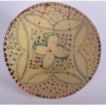 A PERSIAN POTTERY BOWL, decorated with foliage. 21.5 cm wide.