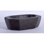 A 17TH/18TH CENTURY EUROPEAN CARVED STONE MORTAR possibly Italian, of octagonal form. 18 cm x 12 cm