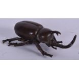 A JAPANESE BRONZE OKIMONO IN THE FORM OF A BEETLE, signed. 7.5 cm long.