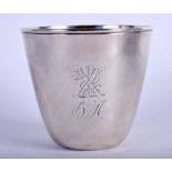 AN 18TH CENTURY SILVER FLARED BEAKER possibly Provincial. 4.6 oz. 8.5 cm high.