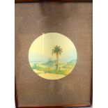 BRAZILllAN SCHOOL (20th century) FRAMED WATERCOLOUR, signed, “Showing Entrance To Pearl Harbour, Bo