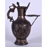 A CHINESE WHITE METAL JUG, overlaid with bats. 13 cm high.