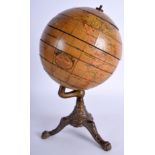 AN ANTIQUE 6 INCH TERRESTRIAL GLOBE GEOGRAPHIC EDUCATOR NEW YORK. 27 cm high.