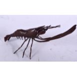 A JAPANESE BRONZE CRAYFISH OKIMONO, signed. 15 cm long.