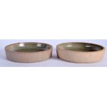 A PAIR OF STUDIO POTTERY BOWLS by Bernard Leach. 12 cm wide.