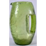 ATTRIBUTED TO KOLOMAN MOSER FOR LOETZ SECESSIONIST GLASS PITCHER, Moosgrun Krokodile. 19 cm high.