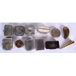 A COLLECTION OF VESTA CASES, together with a horn snuff box etc. (qty)