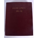 A 1950'S JOURNAL OR DIARY OF TRAVEL TO SOUTH AFRICA, containing postcards, photographs and telegram