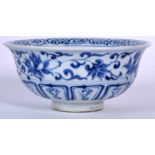 A CHINESE MING STYLE PORCELAIN BOWL, painted with stylised foliage. 15.5 cm wide.