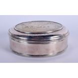 A LOVELY 18TH CENTURY SILVER AND MOTHER OF PEARL CIRCULAR SNUFF BOX Dated 1786. 5.7 oz. 10 cm diame