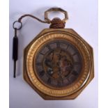 AN UNUSUAL 19TH CENTURY CONTINENTAL BRONZE COACH WATCH with silvered chapter ring. 10 cm wide.