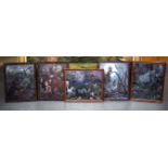 A SET OF FIVE MYTHICAL FAIRY THEMED PICTURES, varying scenes. 24.5 cm x 19.5 cm. (5)