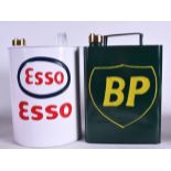 AN ESSO ADVERTISING PETROL CAN, together with a BP example. 31 cm high. (2)