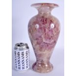 A LARGE CONTINENTAL CARVED FLUORITE BLUE JOHN STYLE STONE VASE. 28 cm high.