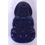 A CHINESE LAPIS LAZULI CARVED PENDANT, in the form of buddha. 4.75 cm long.