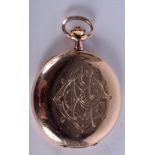 AN ANTIQUE 14CT GOLD FULL HUNTER POCKET WATCH. 68.2 grams overall. 4.75 cm diameter.