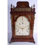 A GOOD GEORGE III MAHOGANY BRACKET CLOCK by John Scott of London, decorated with a Prince of Wales
