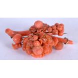 AN ANTIQUE CARVED CORAL BROOCH. 15 grams. 5 cm x 2.5 cm.