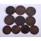 FOUR EARLY ANTIQUE BIRMINGHAM TOKENS together with six other coins. (10)