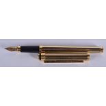 A VINTAGE BLACK ENAMELLED CROSS FOUNTAIN PEN with 18ct gold nib. 13.5 cm long.