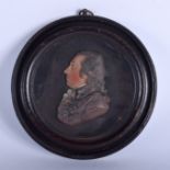 A GEORGE III WAX PORTRAIT MINIATURE Dr James Gregory (1753-1821). Wax 5 cm x 6.5 cm.