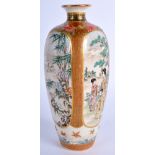 AN EARLY 20TH CENTURY JAPANESE MEIJI PERIOD SATSUMA VASE painted with geisha and landscapes. 17.5 cm