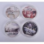 FOUR TITANIC ENAMELLED SILVER PROOF COINS. (4)