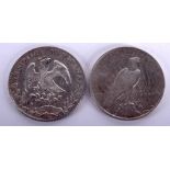 TWO AMERICAN SILVER COINS. (2)