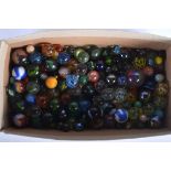 A BOX OF MARBLES. (qty)