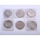 SIX AMERICAN SILVER EAGLE COINS 1880, 1882, 1879, 1921. 1887 & 1883. (6)