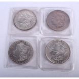 FOUR AMERICAN SILVER EAGLE COINS 1886, 1891, 1894 & 1901. (4)