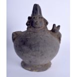 A SOUTH AMERICAN PRE COLUMBIAN POTTERY JUG. 21.5 cm high.