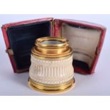 A MID VICTORIAN MONOCULAR within its original case. 7 cm high.