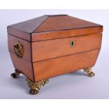 A GEORGE III MAHOGANY TEA CADDY. 20 cm x 11 cm.